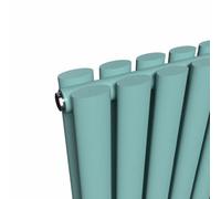 Lux Heat Oval Horizontal Coloured Radiator Caribbean Sea 600mm X 540mm Double