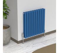 Lux Heat Oval Horizontal Coloured Radiator Galaxy Blue 600mm X 540mm Double Panel