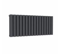 Lux Heat Oval Horizontal Radiator Anthracite Grey 400 mm X 960 mm Double Panel
