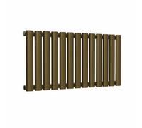 Lux Heat Oval Horizontal Radiator Antique Brass 400mm X 780mm - Single - 381W (1298 Btu)