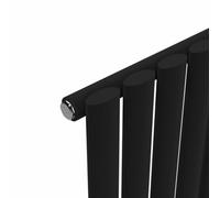 Lux Heat Oval Horizontal Radiator Black 400 mm X 360 mm Single Panel - Lux Oval-400-360S