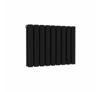 Lux Heat Oval Horizontal Radiator Black 400 mm X 540 mm Double - Lux Oval-400-540D.