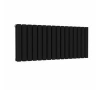 Lux Heat Oval Horizontal Radiator Black 400 mm X 960 mm Double Panel Lux Oval-400-960D