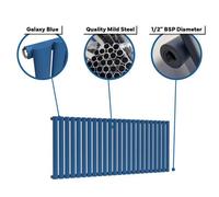 Lux Heat Oval Horizontal Radiator Galaxy Blue 400mm X 360mm Single Panel - Central Heating, Mild Steel, 176W (599 Btu).
