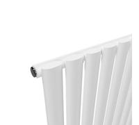Lux Heat Oval Horizontal Radiator - White - 400 mm X 1140 mm - Single Panel, Bs En 442 Certified