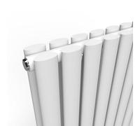 Lux Heat Oval Horizontal Radiator - White - 400 mm X 960 mm - Double Panel - 843 W (2876 Btu)