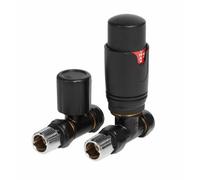 Lux Heat Straight Black Thermostatic Radiator Valve (Trv) Set
