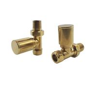 Lux Heat Straight Brass Manual Radiator Valve Set