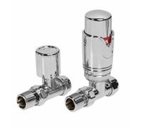 Lux Heat Straight Chrome Thermostatic Radiator Valve (Trv) Set