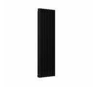 Lux Heat Vertical 3 Column Radiator Black 1500 mm X 470 mm - 3 Column, 10 Sections, Mild Steel