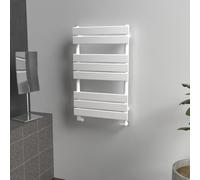 Lux Heat White Flat Designer Towel Radiator 800mm (H) x 500mm (W)