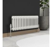Lux Heat White Horizontal 2 Column Traditional Radiator 300mm (H) X 785mm (W)