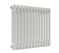 Lux Heat White Horizontal 2 Column Traditional Radiator 500mm (H) X 605mm (W)