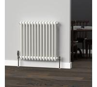 Lux Heat White Horizontal 2 Column Traditional Radiator 600mm (H) X 605mm (W)