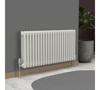 Lux Heat White Horizontal 3 Column Traditional Radiator 500mm (H) x 1010mm (W)