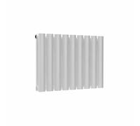 Lux Heat White Oval Horizontal Double Panel Designer Radiator 400mm (H) x 540mm (W)