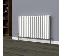 Lux Heat White Oval Horizontal Double Panel Designer Radiator 600mm (H) x 960mm (W)