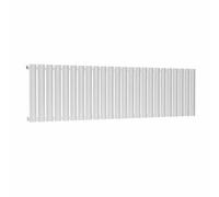 Lux Heat White Oval Horizontal Single Panel Designer Radiator 400mm (H) x 1440mm (W)