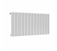 Lux Heat White Oval Horizontal Single Panel Designer Radiator 400mm (H) x 780mm (W)