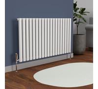 Lux Heat White Oval Horizontal Single Panel Designer Radiator 600mm (H) x 1140mm (W)