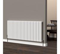 Lux Heat White Oval Horizontal Single Panel Designer Radiator 600mm (H) X 1440mm (W)