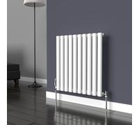 Lux Heat White Oval Horizontal Single Panel Designer Radiator 600mm (H) x 540mm (W)