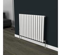Lux Heat White Oval Horizontal Single Panel Designer Radiator 600mm (H) x 780mm (W)