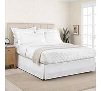 Lux Hotel Microfiber Tailored Style Bed Skirt with Classic 14 Inch Drop Length, California King, White