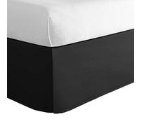 Lux Hotel Microfiber Tailored Style Bed Skirt with Classic 14 Inch Drop Length, King, Black