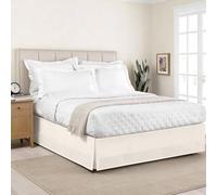 Lux Hotel Microfiber Tailored Style Bed Skirt with Classic 14 Inch Drop Length, Queen, Ivory