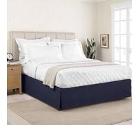 Lux Hotel Microfiber Tailored Style Bed Skirt with Classic 14 Inch Drop Length, Queen, Navy
