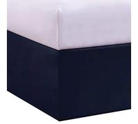Lux Hotel Microfiber Tailored Style Bed Skirt with Classic 14 Inch Drop Length, Queen, Navy