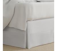 Lux Hotel Microfiber Tailored Style Bed Skirt with Classic 14 Inch Drop Length, Queen, White