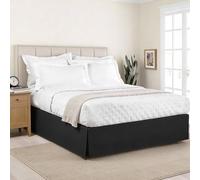 Lux Hotel Pleated Styling, Microfiber, Black, California King