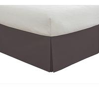 Lux Hotel Tailored Bed Skirt Classic 14" Drop Length Pleated Styling, California King, Grey