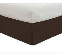 Lux Hotel Tailored Bed Skirt Classic 14" Drop Length Pleated Styling, Full, Chocolate