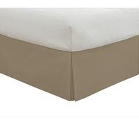 Lux Hotel Tailored Bed Skirt Classic 14" Drop Length Pleated Styling, Twin, Mocha