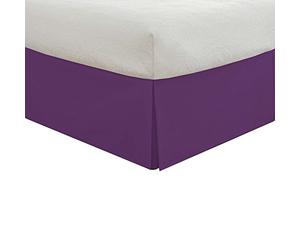 Lux Hotel Tailored Bed Skirt Classic 14" Drop Length Pleated Styling, Twin XL, Purple