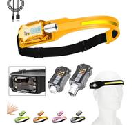 LUX Light Head Torch, Headtorch Rechargeable Waterproof Led Running Lenser Head Torch,8 Modes,Motion Sensor,Magnetic,Zoom,Super Bright 270°Wide Beam,Strong Spotlight,Floodlight (B-Zoom-Y)
