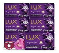 LUX Magical Spell Soap Bar, Exotic Blooms & Essential Oil, For Long Lasting Fragrant Skin, 80g (6 Pack)