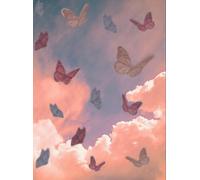 Lux Rosa Early 2000s Y2K Backdrop - Heaven Sent Butterfly Cloud Airbrush Design - 90s Old School Glamour Shots Photo Prop, XL 5 ft x 6.5 ft Photography Studio Background Birthday Banner