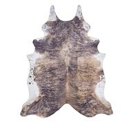 LUX Rugs Brown & White Faux Cow Skin Hide Print Vintage Floor Rug 155cm x 195cm | Detailed Replica Print | Natural Look