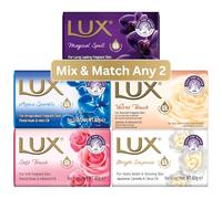 Lux Soap Bars Mix & Match Any 2 x 80g Magical Spell, Aqua Sparkle, Soft Touch, Velvet Touch & Bright Impress - Luxurious Fragrant Bathing Bar Soaps for Smooth, Soft & Nourished Skin