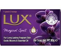 LUX - Soft Beauty Soap Bar - Indulgent Skincare for Face, Hands & Body - Enriched for Smooth, Radiant Skin - Gentle Daily Bath & Shower Soap w/Fresh Fragrance - Men & Women - 80g x 3 (Purple Magical)