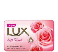 12 x lux Soft Touch For Soft Fragrant Soap Bars with french Rose & Almond Oil 80g (Pack of 12)