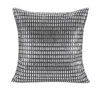 Lux Sparkles London Black Velvet Cushion Cover 45x45cm (18x18”), Silver Rhinestone Crystal Decorative Pillow, Hidden Zip, for Sofa, Bed & Living Room