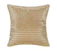 Lux Sparkles London Gold Beads Embedded Luxurious Sparkling Cushion cover with Crystal Glass Rhinestones and a Soft Dutch Velvet back 45x45cm Decorative Throw Cushion Cover. (Gold, 45x45cm)