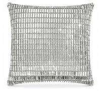 Lux Sparkles London Silver & Grey Rhinestone Velvet Cushion Cover Grey Velvet Back Throw Pillow, Decorative Cushion for Sofa, Bed & Living Room (45x45cm) 18x18Inch