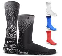 LUX SPORTS Grip Socks for Cleat Sports - Unisex, Ankle-High, One Size, Black - DualGrip Anti Slip Socks for Men & Women - Arch Compression, Moisture-Wicking for Soccer, Football, Baseball & More