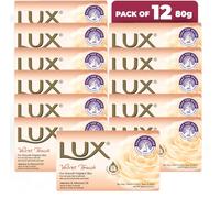 LUX Velvet Touch Soap Bar, Jasmine & Almond Oil, For Smooth Fragrant Skin, 80g (12 Pack)